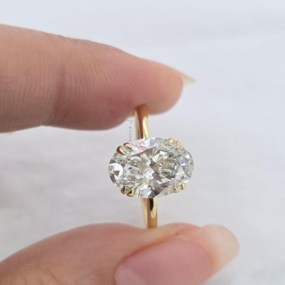 3 Ct IGI Certified Oval Lab Diamond Engagement Ring