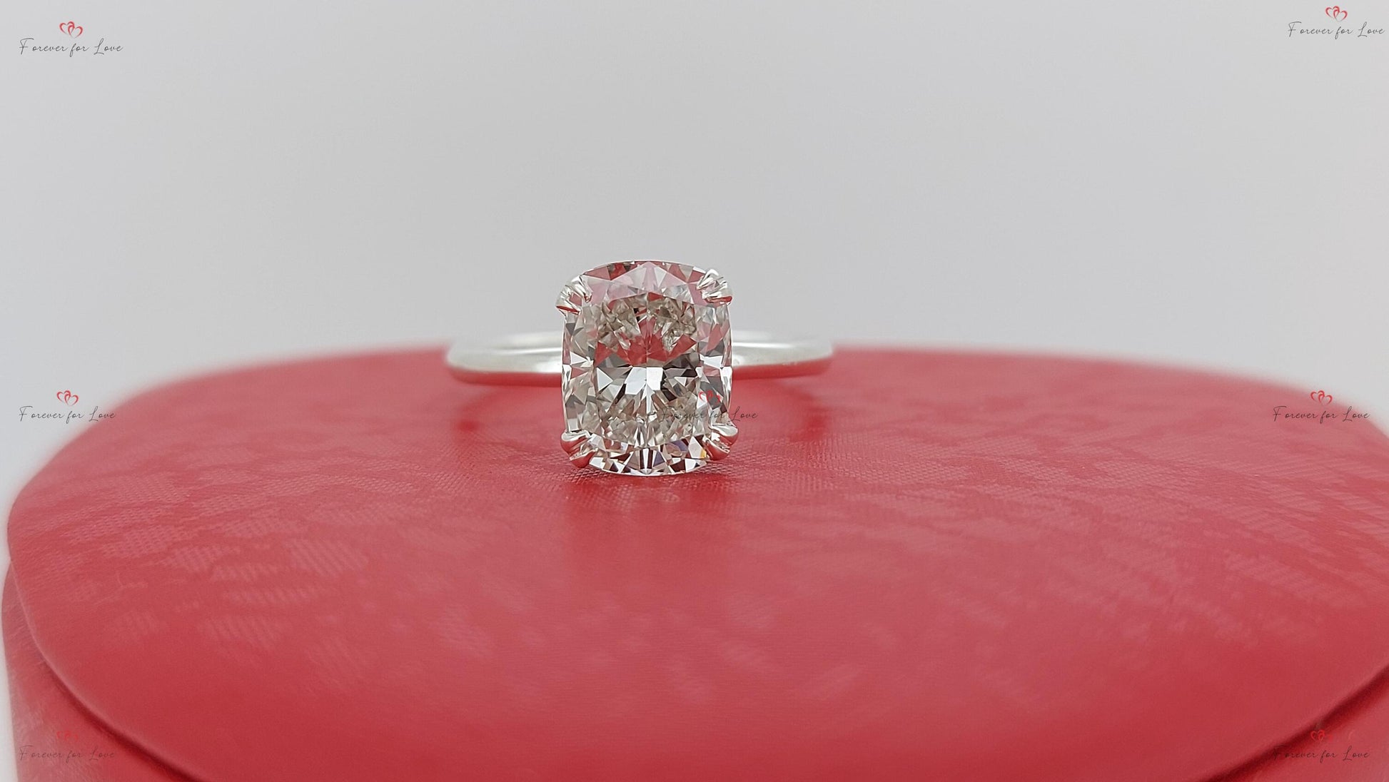 3 Ct IGI Certified Cushion Lab Diamond Engagement Ring