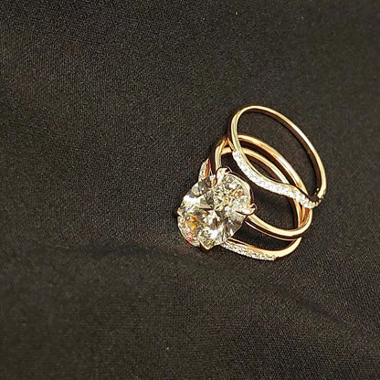 4 Ct Oval Lab Diamond Engagement Ring