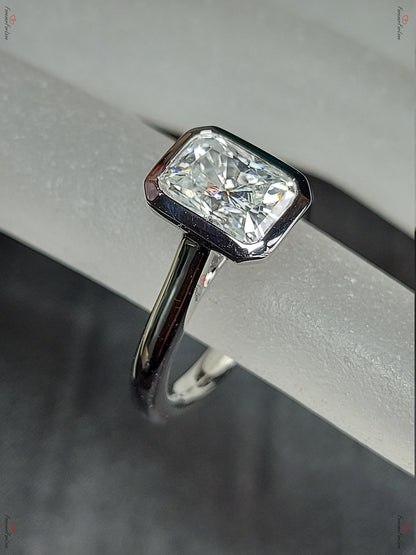 1.5 Ct Radiant Moissanite Solitaire Engagement Ring