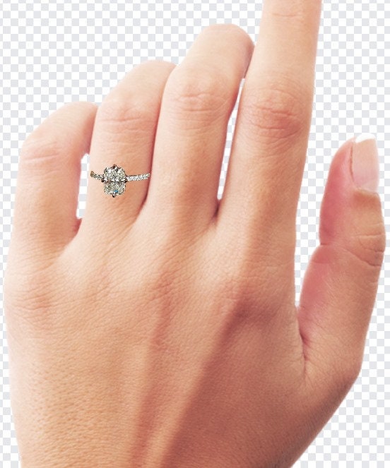 1.5 Ct Radiant Diamond, Moissanite Solitaire Engagement Ring