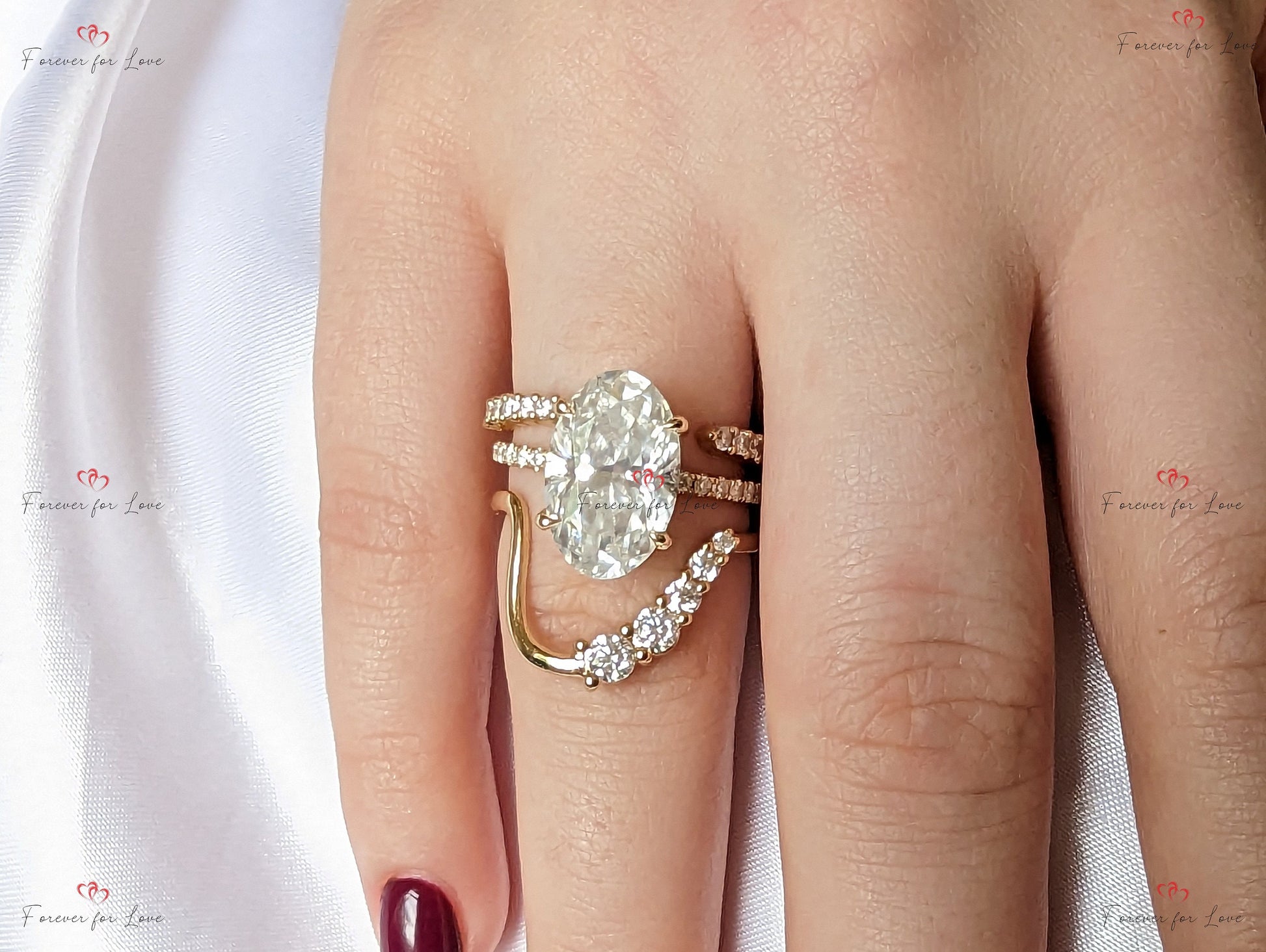 6 Ct Oval Diamond, Moissanite Solitaire Engagement Ring