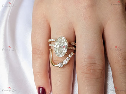 6 Ct Oval Diamond, Moissanite Solitaire Engagement Ring