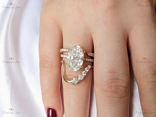 6 Ct Oval Diamond, Moissanite Solitaire Engagement Ring