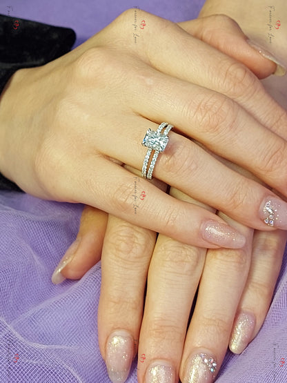 2 Ct Radiant Moissanite Engagement Ring