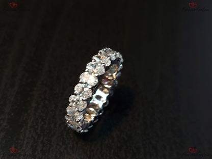 Oval Diamond Lab Grown Full Eternity Band Certified Oval Diamond Band Platinum Full Eternity Wedding Ring sharing Prong Diamond Band
