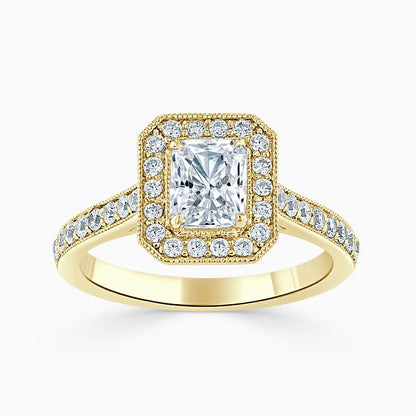 Radiant Diamond, Moissanite Halo Engagement Ring
