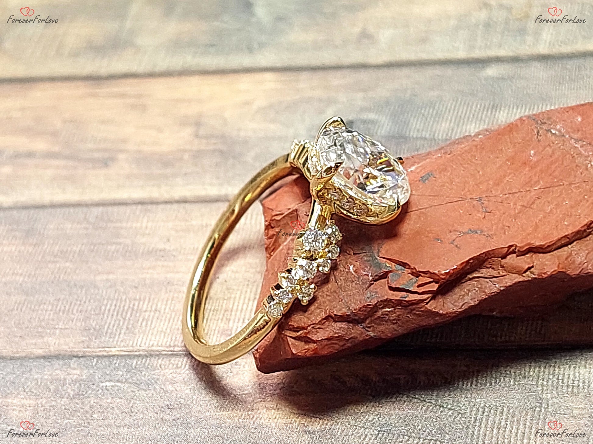 1.5 Ct Oval Diamond, Moissanite Engagement Ring