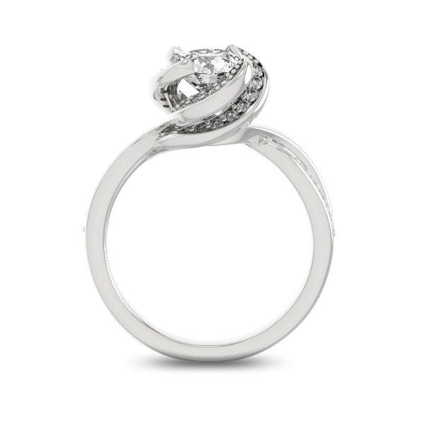 1 Ct Natural Diamond, Moissanite Engagement Ring 1Ct Moissanite Brilliant Cut engagement ring in 935 Argentium Silver — custom handcrafted by Forever For Love