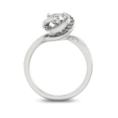 1 Ct Natural Diamond, Moissanite Engagement Ring
