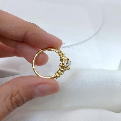 3 Ct Oval Moissanite Engagement Ring