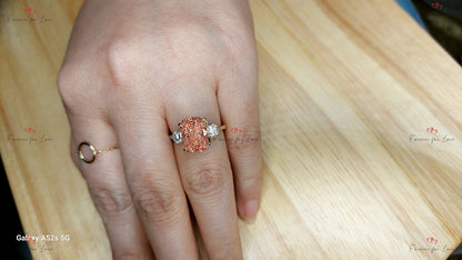 4 Ct IGI Certified Cushion Lab Diamond Halo Engagement Ring