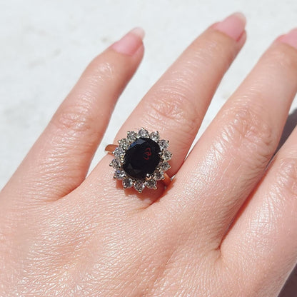 Oval Blue Diamond, Sapphire Engagement Ring