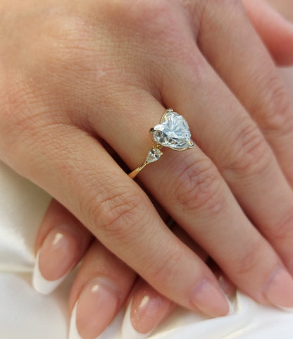 2.5 Ct Pear Diamond, Moissanite Engagement Ring