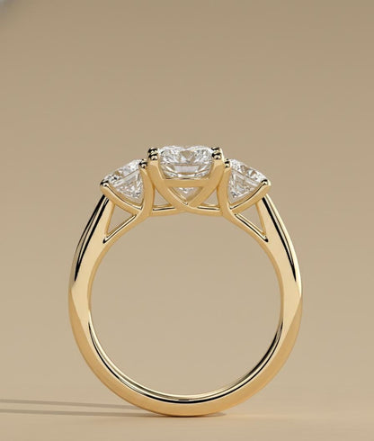 3 Ct IGI Certified Oval Lab Diamond Three Stone Engagement Ring