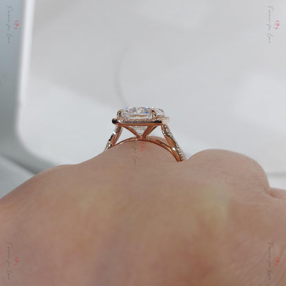 4 Ct Radiant Diamond, Moissanite Engagement Ring