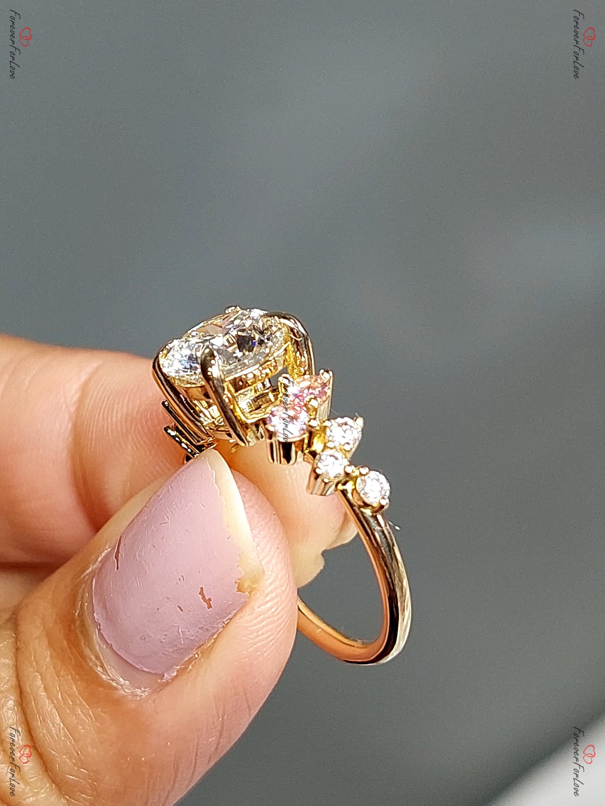IGI Certified Round Lab Diamond Solitaire Engagement Ring