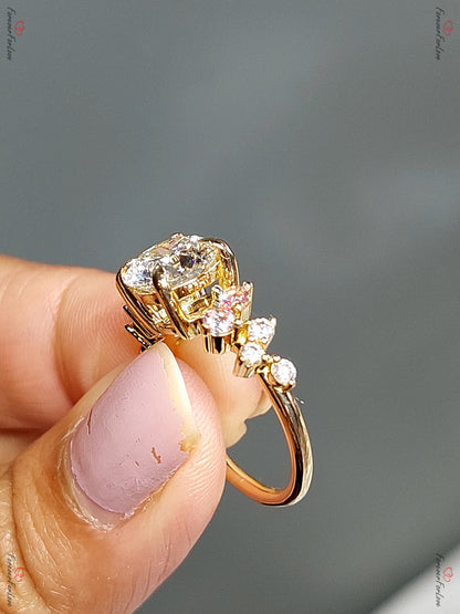 IGI Certified Round Lab Diamond Solitaire Engagement Ring