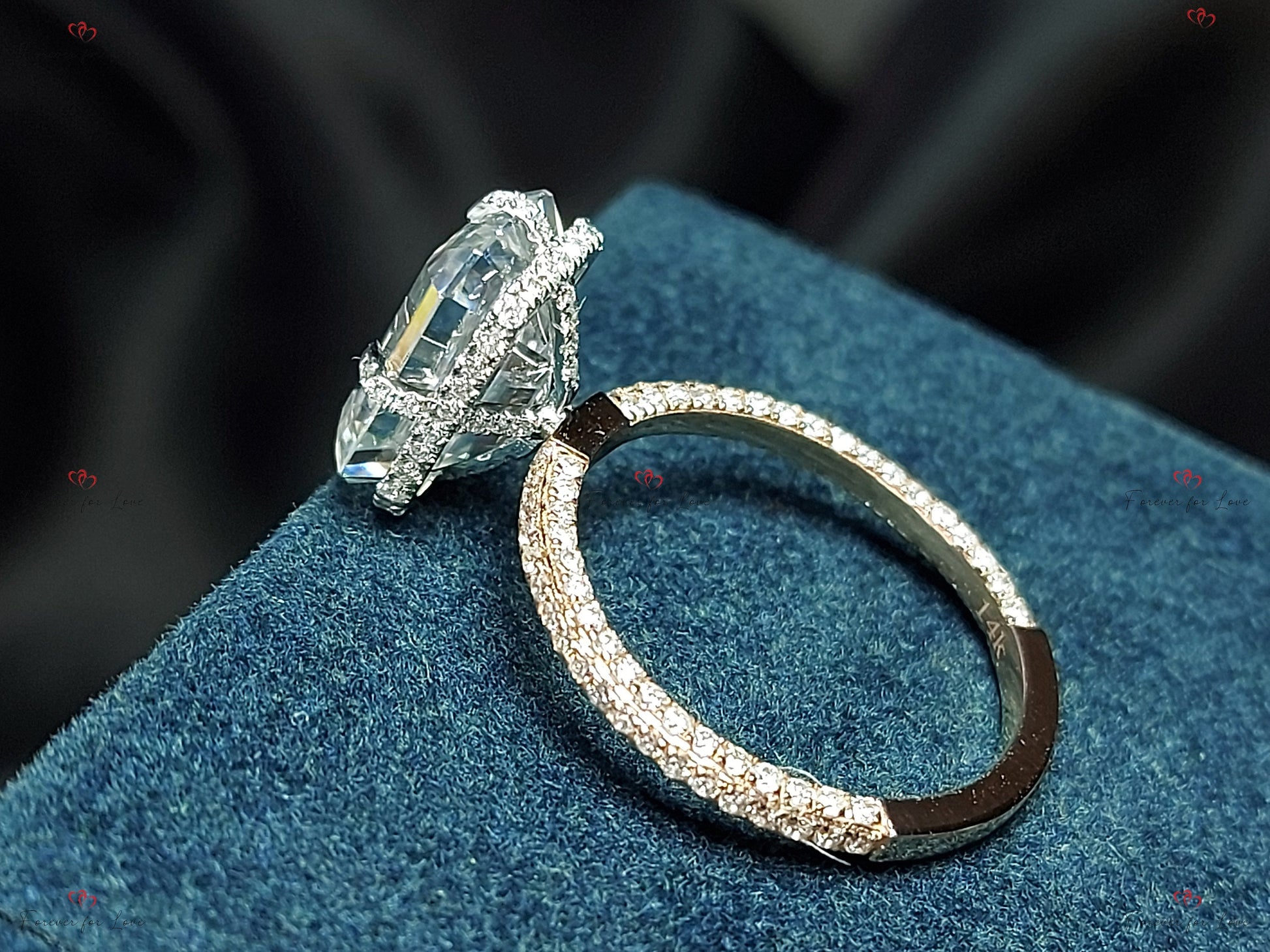 3 Ct Emerald Moissanite, Emerald Solitaire Engagement Ring