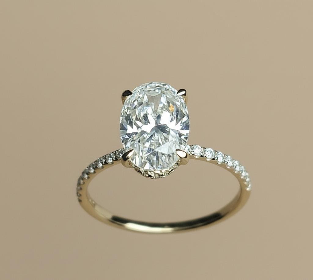 3.5 Ct Oval Moissanite Engagement Ring