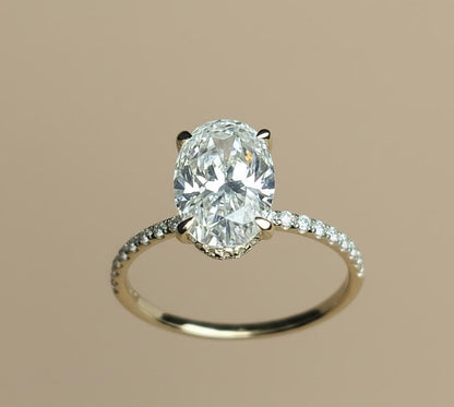 3.5 Ct Oval Moissanite Engagement Ring