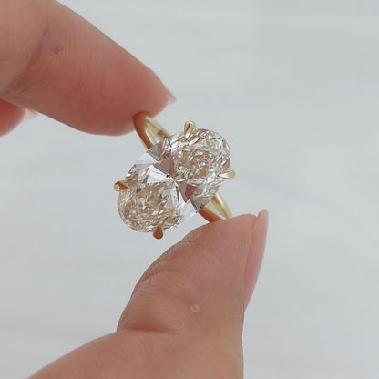 6 Ct Oval Lab Diamond Engagement Ring