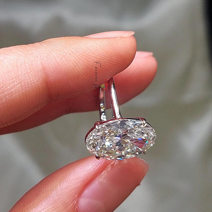 8 Ct Oval Diamond, Moissanite Engagement Ring