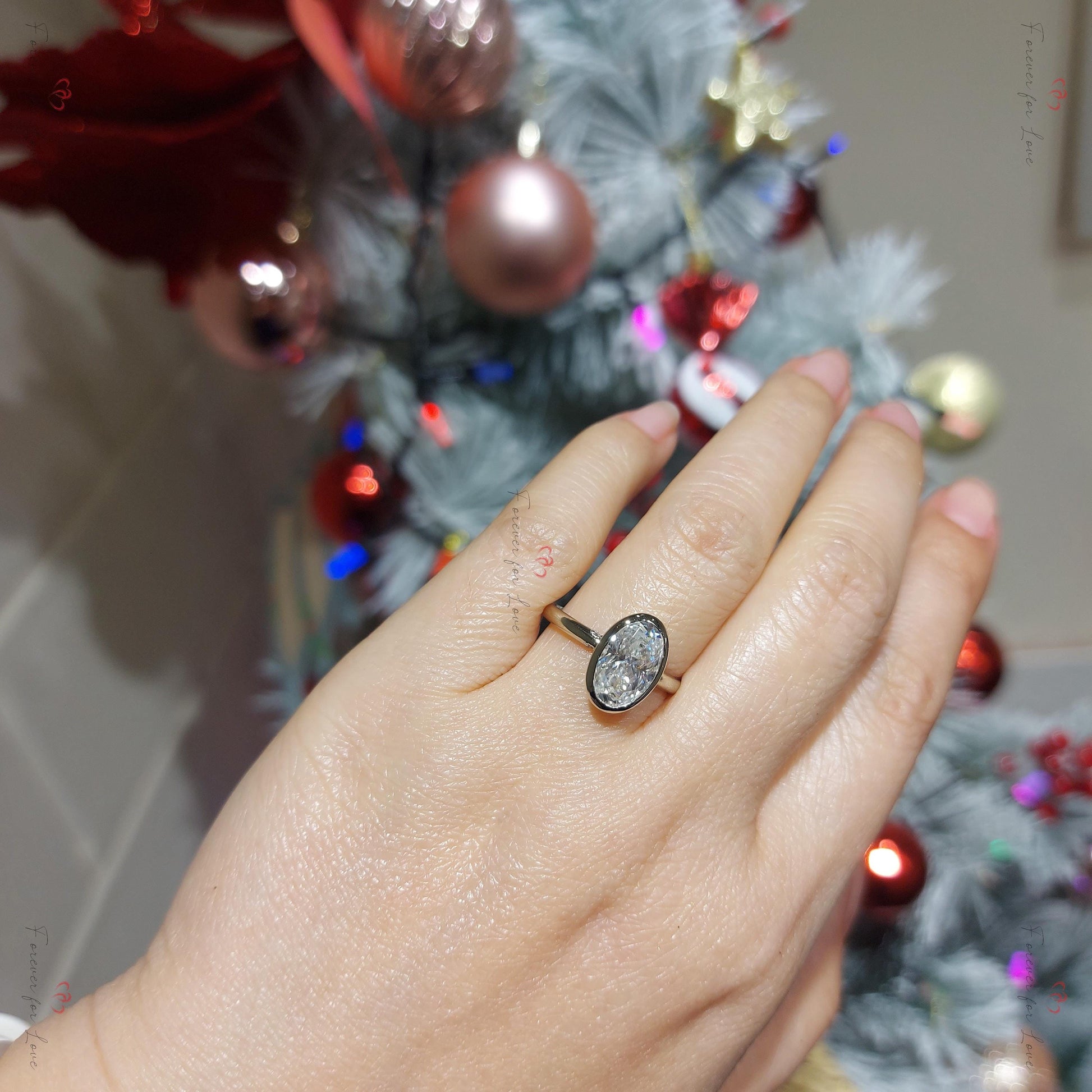 4 Ct Oval Diamond, Moissanite Solitaire Engagement Ring