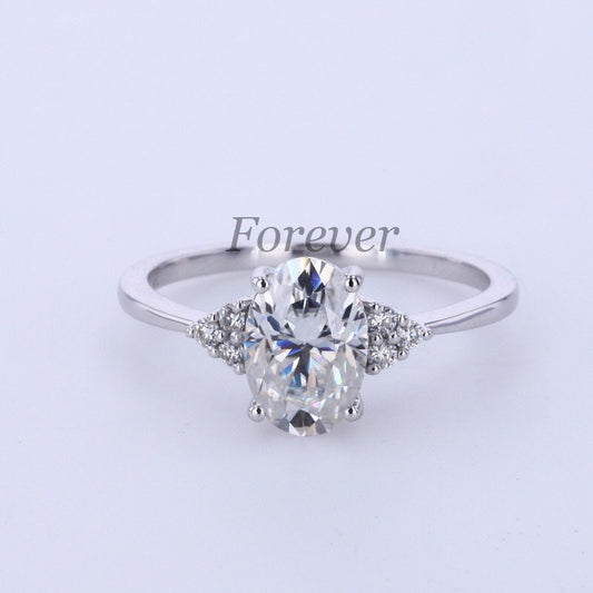 Oval Diamond, Moissanite Engagement Ring
