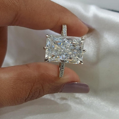 5 Ct IGI Certified Radiant Lab Diamond Solitaire Engagement Ring