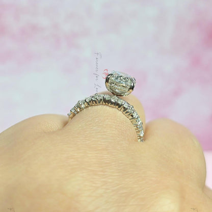 3 Carat Oval Cut Lab Grown Diamond Engagement Ring Bridal Set, E, VVS2 Diamond Ring for Women Anniversary Gift Diamond Ring, sold as set.
