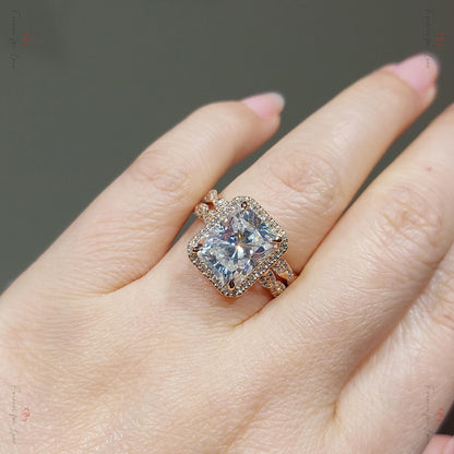 4 Ct Radiant Moissanite Eternity Band