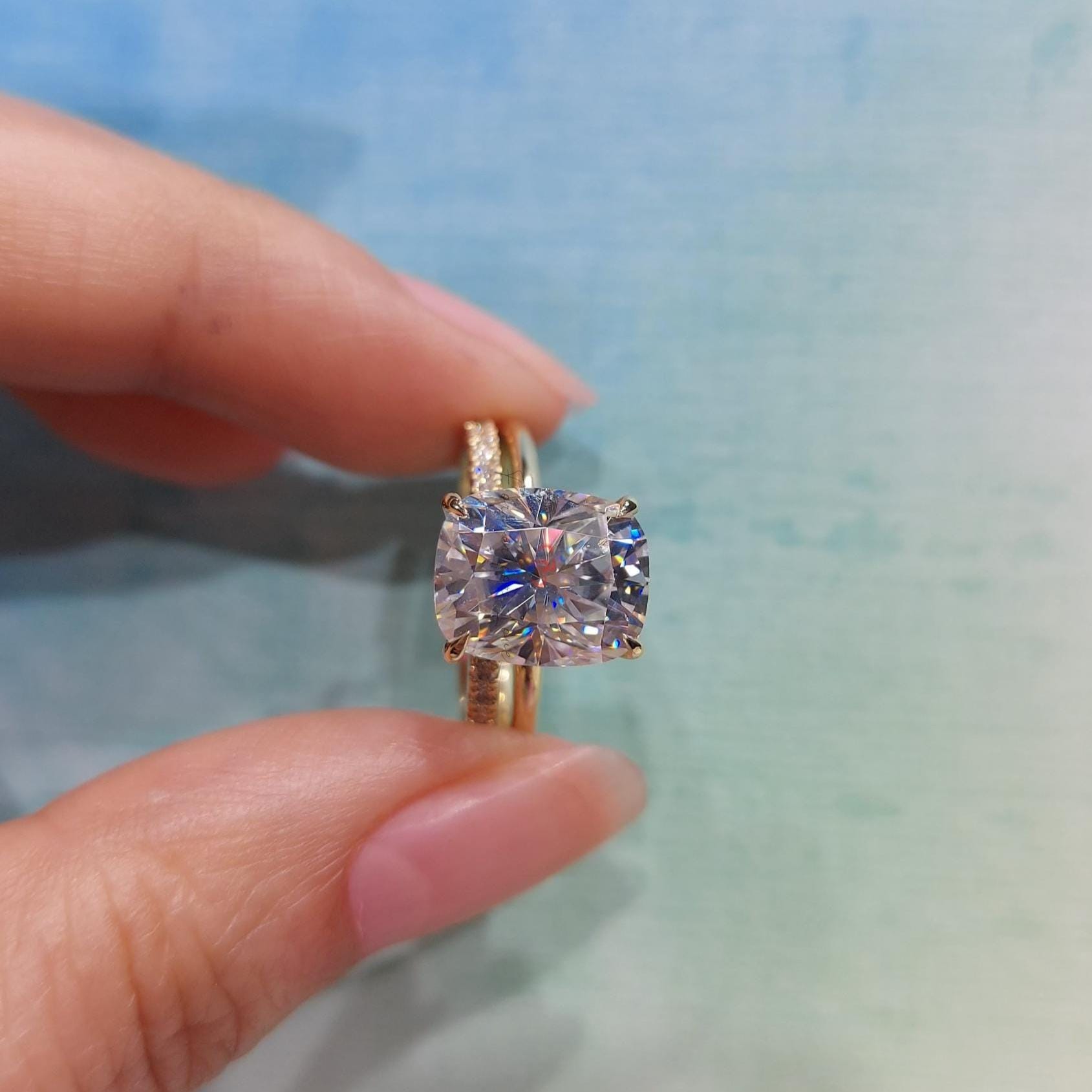 5 Ct Cushion Diamond Eternity Band