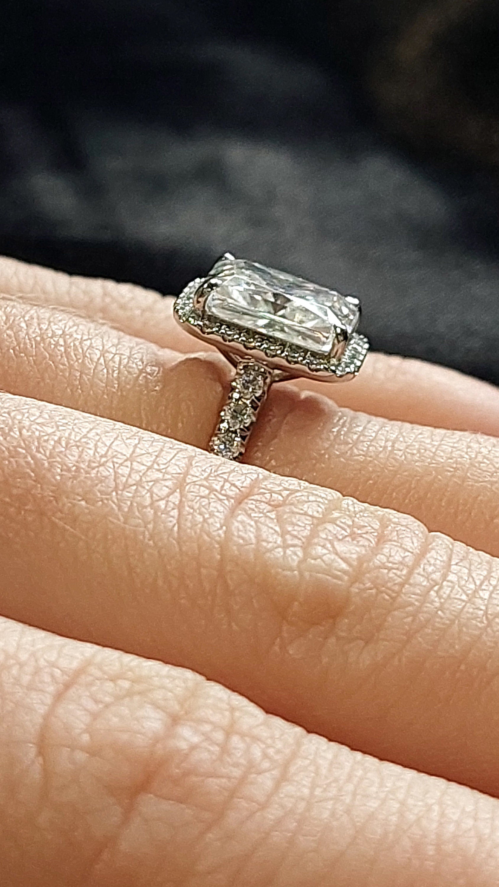 2.01 Ct IGI Certified Radiant Lab Diamond Engagement Ring