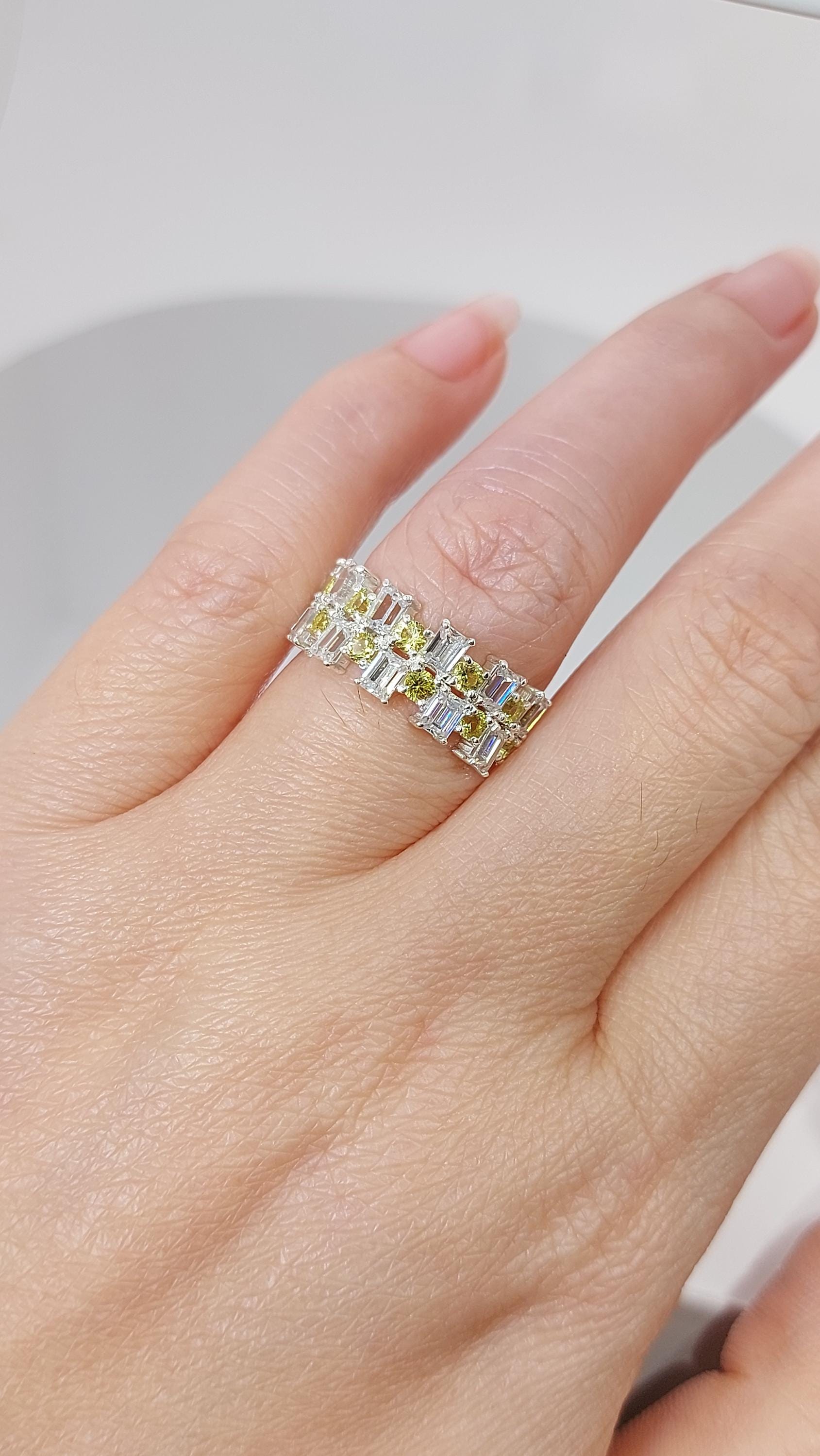 Baguette Lab Diamond Half Eternity Band
