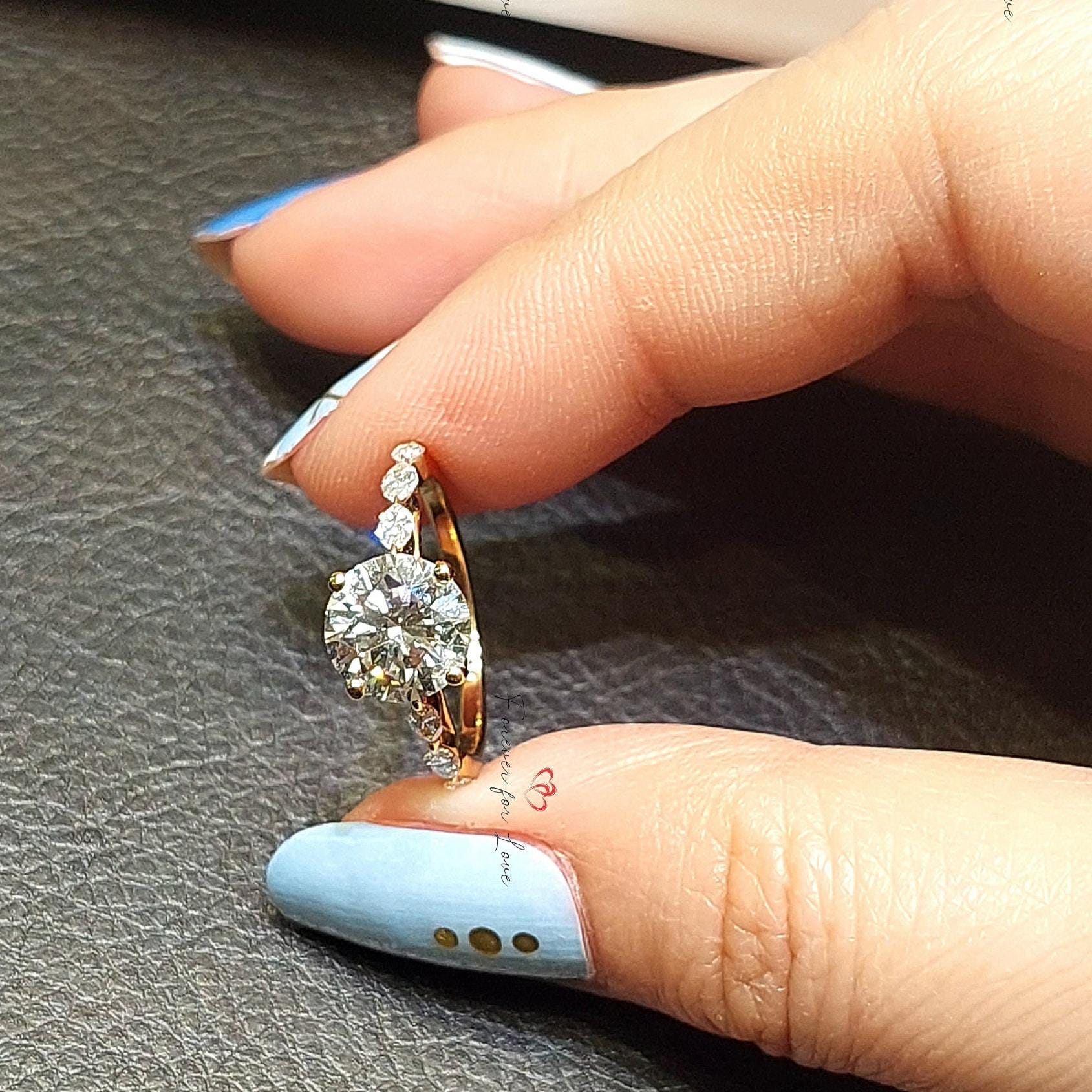 2 Ct IGI Certified Marquise Lab Diamond Hidden Halo Engagement Ring