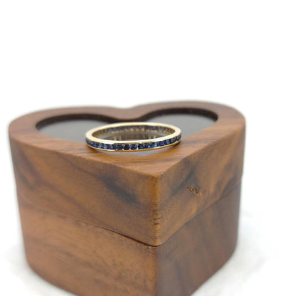Round Blue Sapphire Full Eternity Band