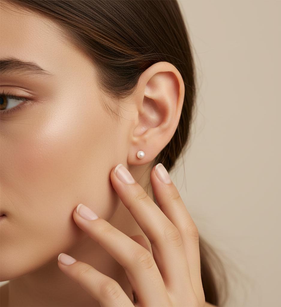 Minimalistische Perlenohrstecker, Süßwasser-Perlenohrringe, Kleine Stapelohrringe, Alltags-Ohrringe, Brautschmuck, Weihnachtsgeschenk für sie Moissanite engagement ring in Gold or Platinum — custom handcrafted by Forever For Love