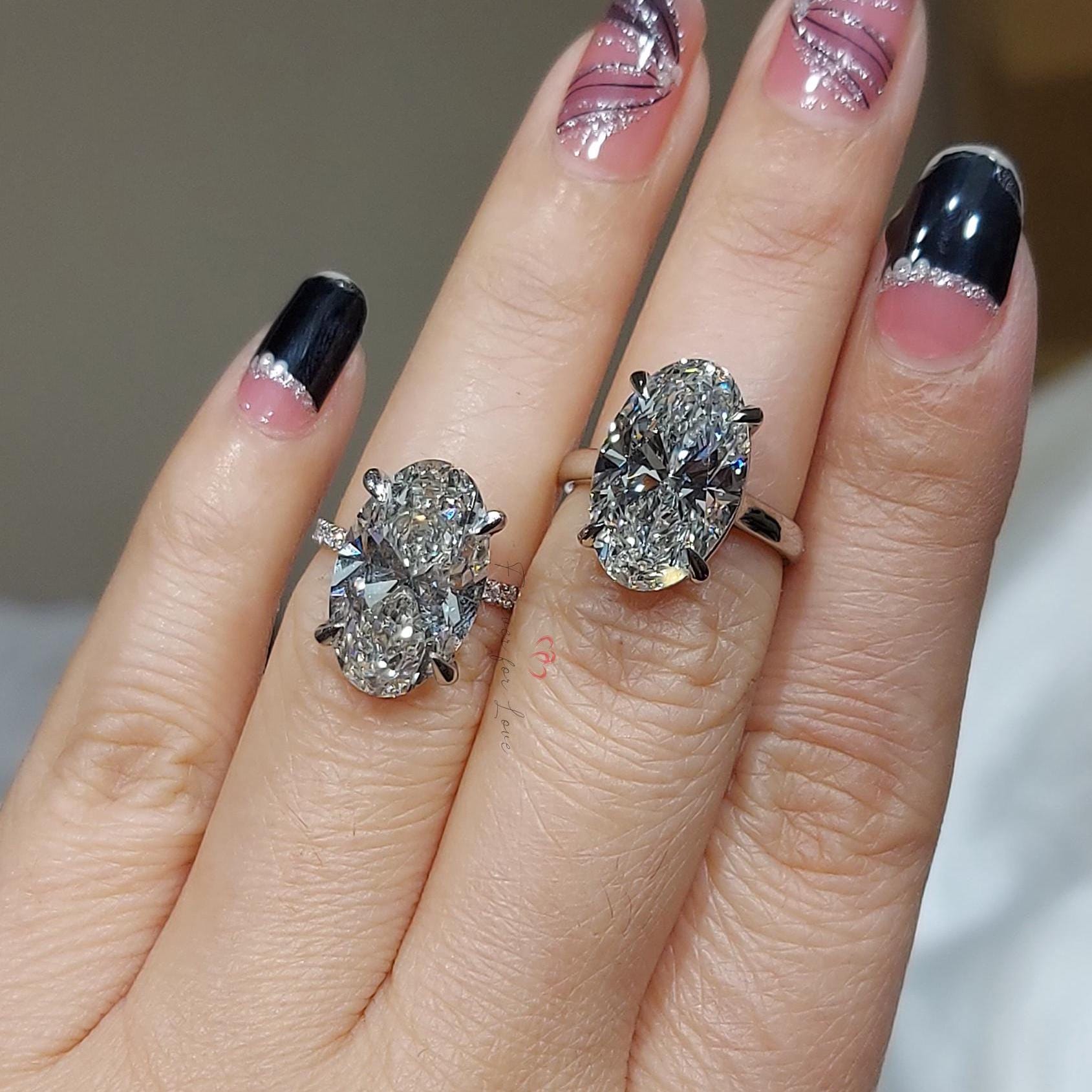 6 Ct Oval Lab Diamond Engagement Ring