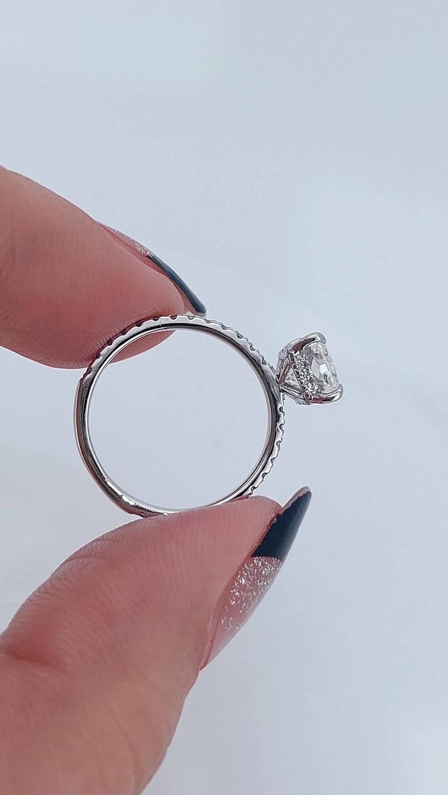 2 Ct IGI Certified Cushion Lab Diamond Engagement Ring Cushion cut 1Ct Moissanite Brilliant Cut engagement ring in 935 Argentium Silver — custom handcrafted by Forever For Love