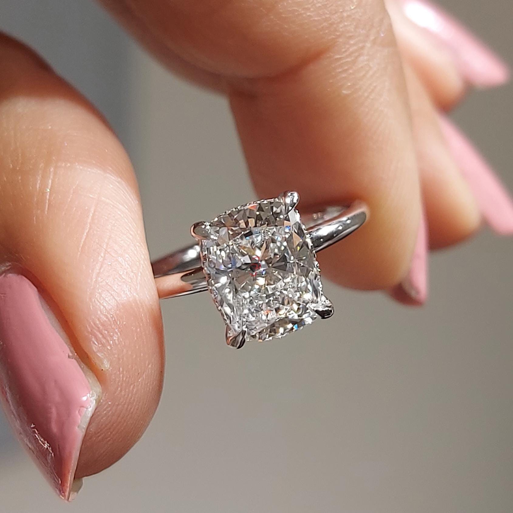 2 Ct IGI Certified Cushion Lab Diamond Engagement Ring