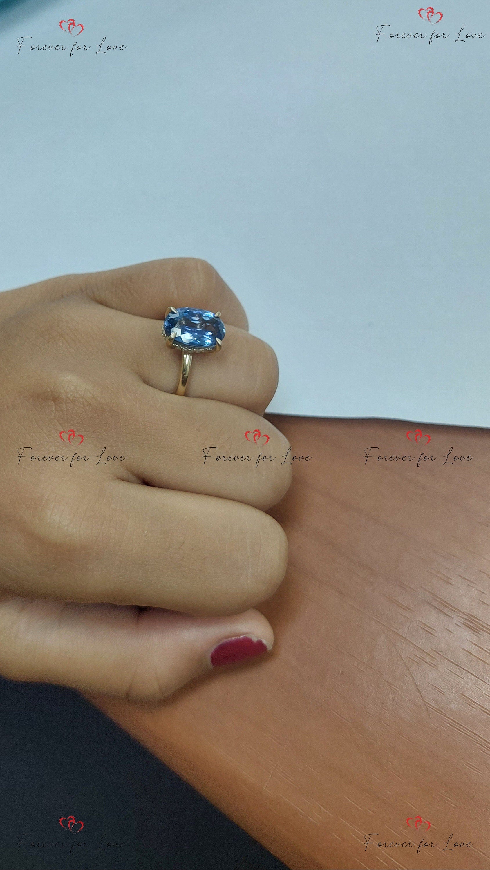 Oval Diamond, Tanzanite Engagement Ring