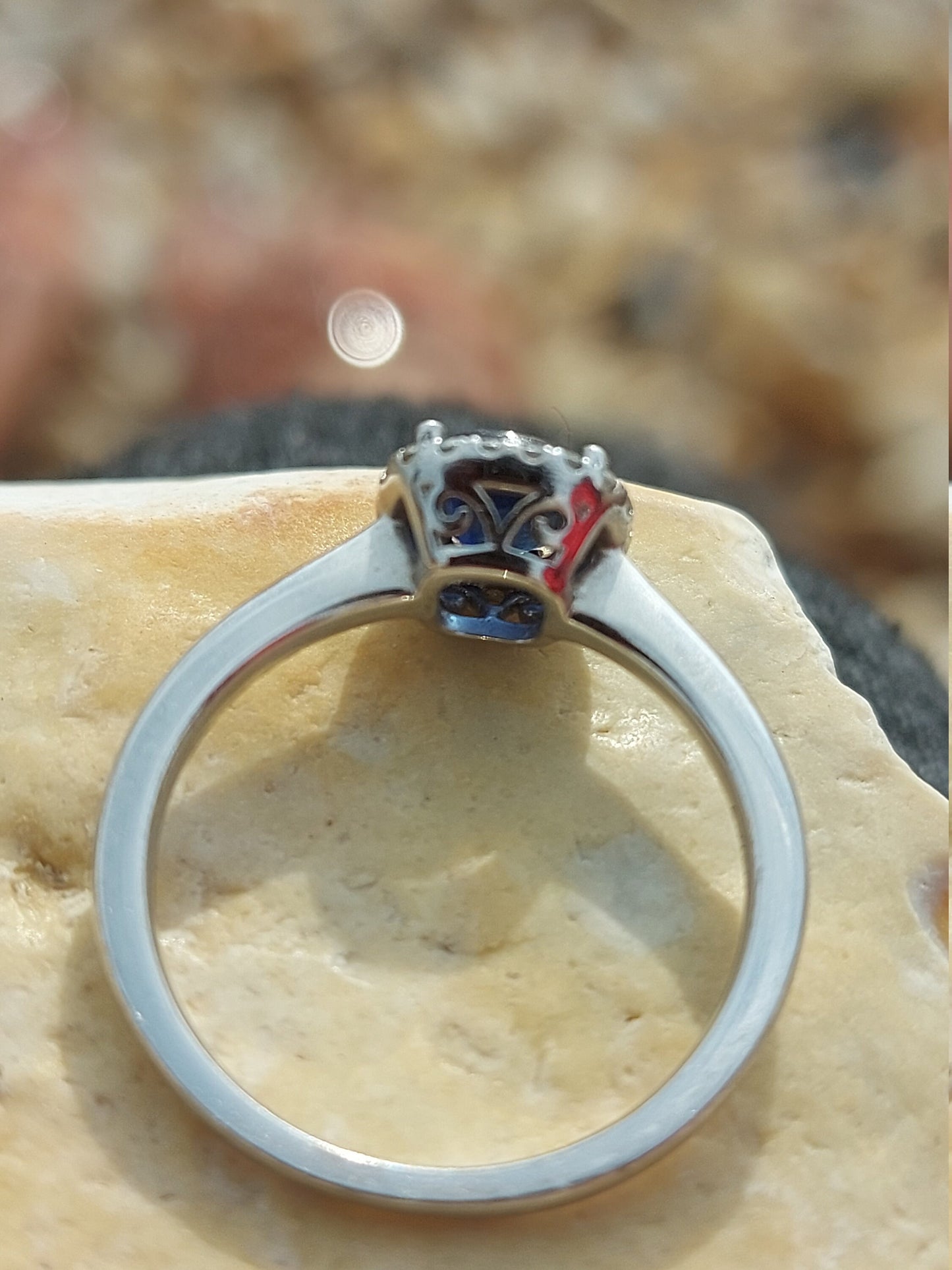 1.2 Ct Blue Diamond, Sapphire Engagement Ring 1Ct Natural Sapphire engagement ring in 935 Argentium Silver — custom handcrafted by Forever For Love