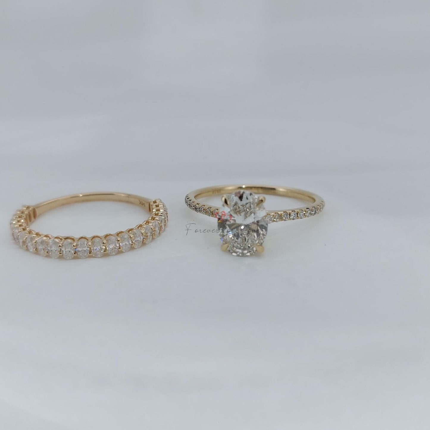 2.5 Ct IGI Certified Oval Lab Diamond Solitaire Engagement Ring with Side Stones Oval cut Moissanite Brilliant Cut engagement ring in 935 Argentium Silver — custom handcrafted by Forever For Love