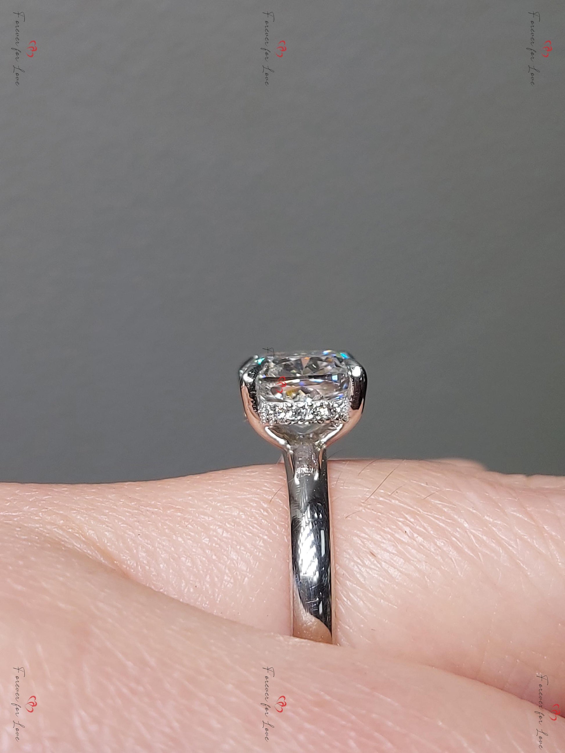 3 Ct IGI Certified Cushion Lab Diamond Engagement Ring
