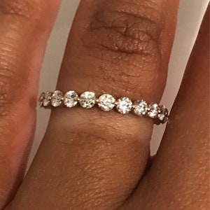 Round Moissanite Half Eternity Band
