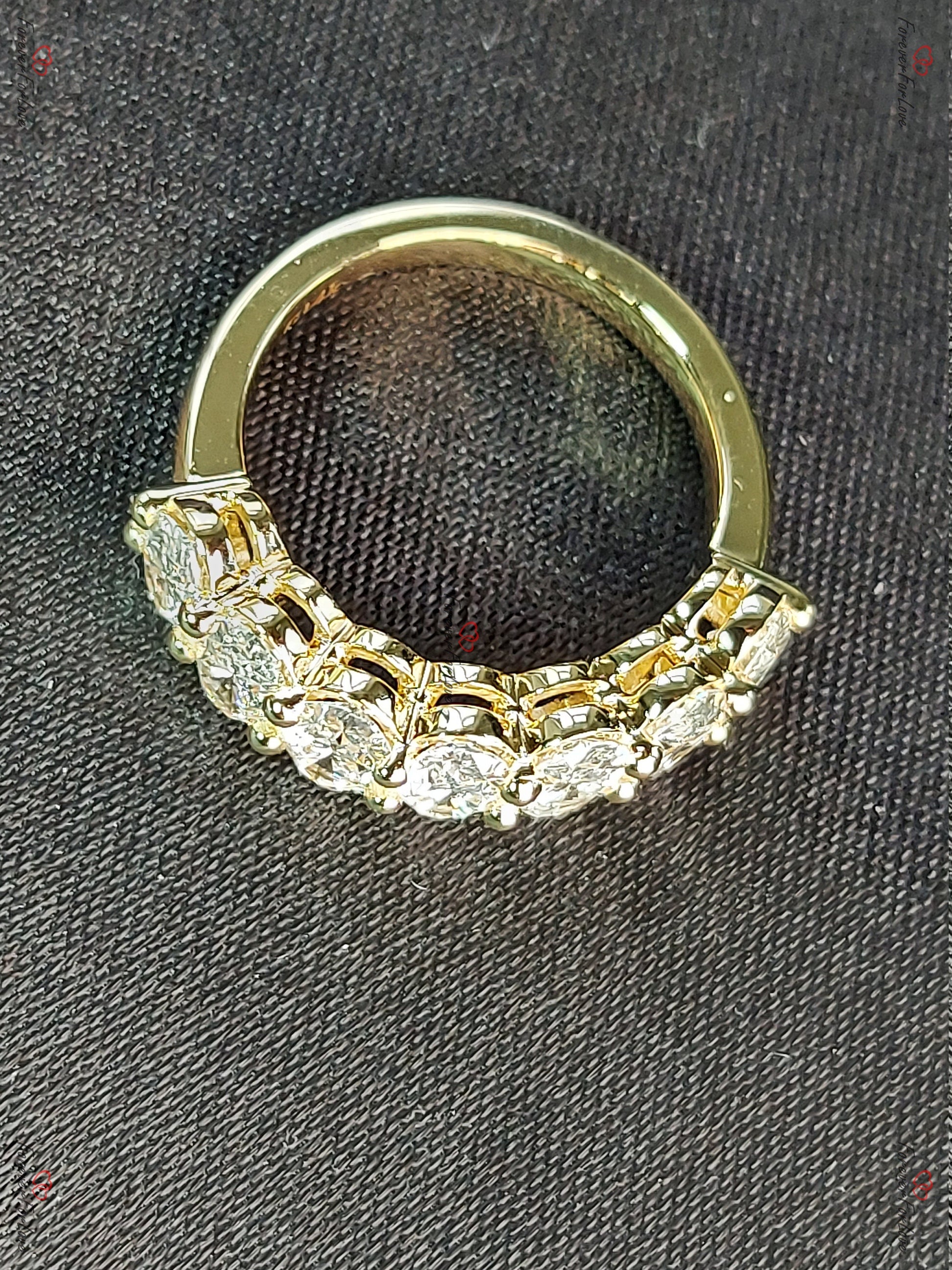 Oval Lab Diamond Half Eternity Band