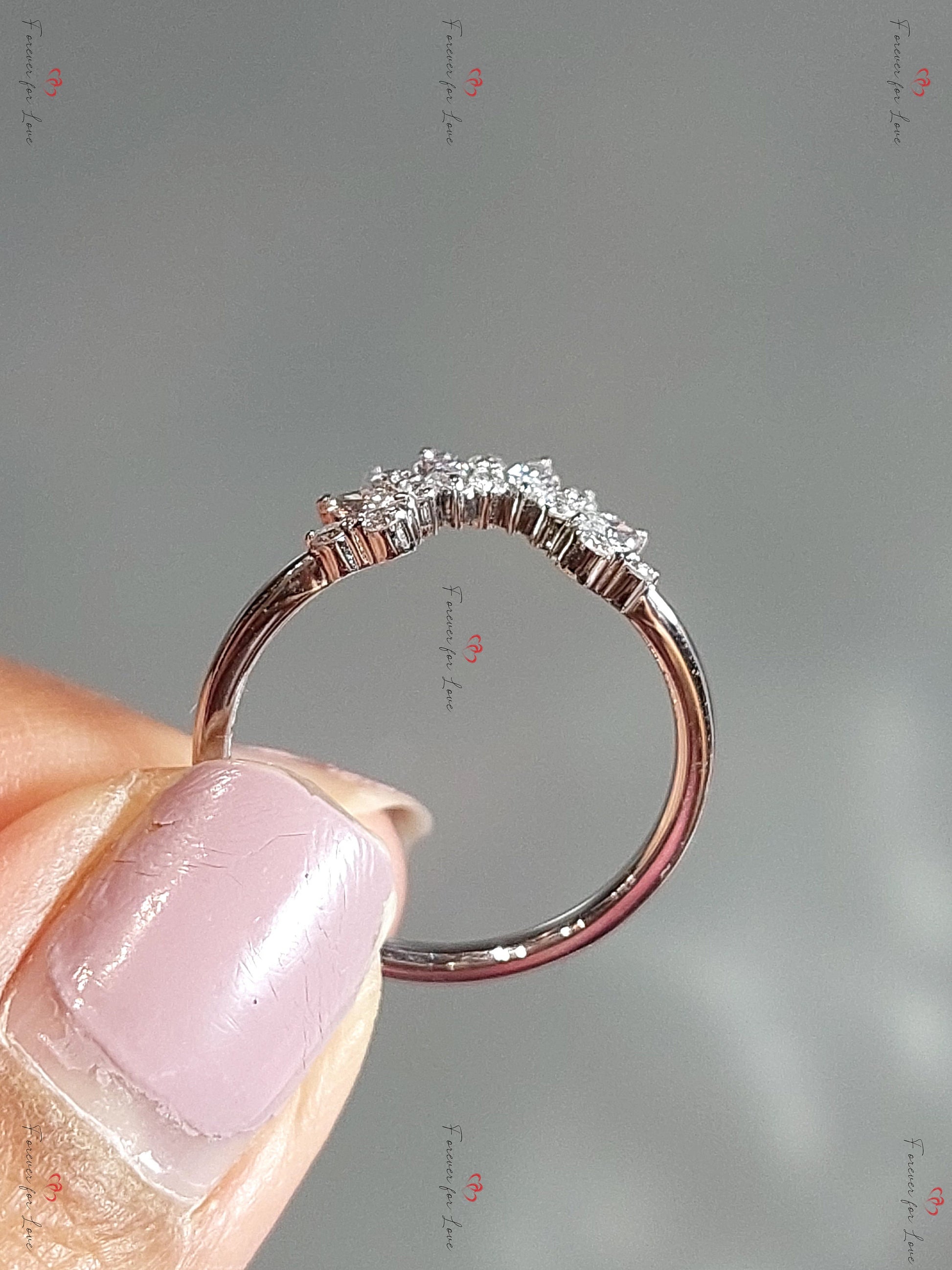 Marquise Natural Diamond Stacking Ring