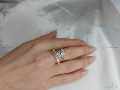 4 Ct Emerald Moissanite Eternity Band