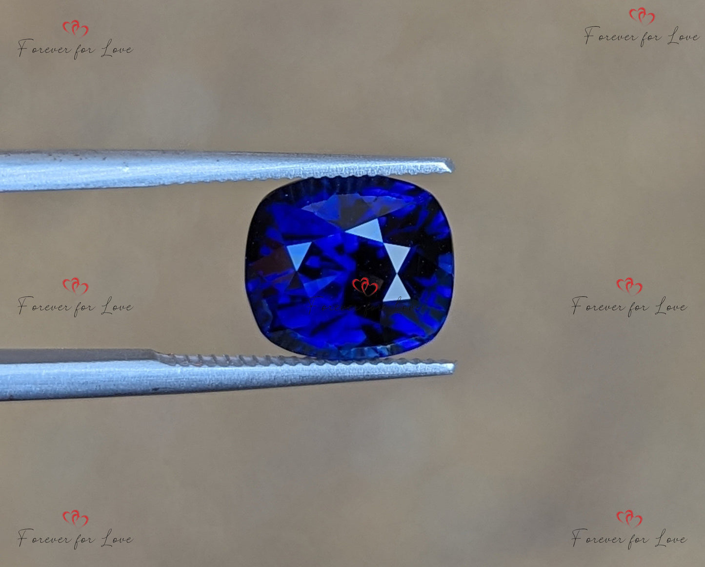 Natural Royal Blue Sapphire 5 Carats, Cushion Shape Loose Gemstone, 9.5 x 8.4 x 7.3mm, Custom Jewellery Gift for Her Moissanite engagement ring in Gold or Platinum — custom handcrafted by Forever For Love